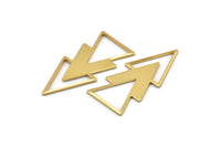 Gold Triangle Blank, 2 Gold Plated Brass Triangle Blanks (47x21x1mm) M01106