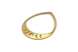 Gold Drop Blank, 2 Gold Plated Brass Moon Phases Blanks, Findings (45x36x0.80mm) M1006