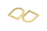 D Shape Rings - 2 Textured Gold Plated Brass D Shape Charms With 1 Hole, Pendants (35x28x0.80mm) M380