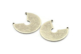 Silver Circle Pendant, 2 Antique Silver Plated Brass Circle Charms With 2 Loops, Findings (27.5x31x1.2mm) E087