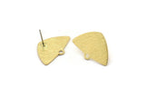 Brass Triangle Earring, 6 Raw Brass Triangle Stud Earrings With 1 Hole  (25x17x0.80mm) D1571 A2200