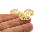 Brass Star Charm, 10 Textured Raw Brass Moon Phases Charms With 1 Hole (22x14x0.80mm) M01564