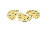 Brass Star Charm, 10 Textured Raw Brass Moon Phases Charms With 1 Hole (22x14x0.80mm) M01564