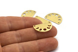 Brass Moon Charm, 10 Textured Raw Brass Moon Phases Charms With 2 Holes (22x14x0.80mm) M01560