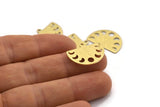 Brass Moon Charm, 10 Textured Raw Brass Moon Phases Charms With 1 Loop (22x17x0.80mm) M01565