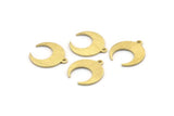 Brass Moon Charm, 12 Textured Raw Brass Crescent Moon With 1 Loop, Earrings (16x14x0.80mm) M01572