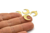 Brass Moon Charm, 12 Textured Raw Brass Crescent Moon With 1 Loop, Earrings (16x14x0.80mm) M01572
