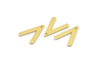 Gold V Shape, 6 Gold Plated Brass V Shaped Charms With 1 Hole (19x15x1mm) M01166