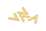 Gold V Shape, 6 Gold Plated Brass V Shaped Charms With 1 Hole (19x18x1mm) M01122