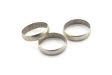 Silver Circle Connectors, 2 Antique Silver Plated Brass Circle Connectors (35x1.5x8mm) D1458