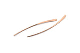 Rose Gold Stud Earring Wires, 12 Rose Gold Plated Brass Needle Bar Earring Wires With 1 Hole (60x2.5x1mm) BS 2290