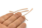 Rose Gold Stud Earring Wires, 12 Rose Gold Plated Brass Needle Bar Earring Wires With 1 Hole (60x2.5x1mm) BS 2290