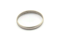 Silver Circle Connectors, 2 Antique Silver Plated Brass Circle Connectors (40x1.5x5mm) D1343 H1389
