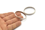 Silver Circle Connectors, 2 Antique Silver Plated Brass Circle Connectors (40x1.5x5mm) D1343 H1389