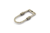 D Shape Charm, 2 Hammered Antique Silver Plated D Shape Charms With 1 Hole (29x15x1.3mm) BS 1874