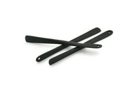 Oksitlenmiş Siyah Tılsım, 1 Delikli 2 Oksitlenmiş Siyah Pirinç Küpe Parçası, Kolye Uçları, Küpeler, Parçalar (69x6x6x3x1mm) E384