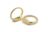 Altın Oval Yüzük, 2 Altın Kaplama Pirinç Yüzük Oval Ayarı (18 mm) E267