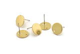 Brass Round Earring, 8 Raw Brass Round Stud Earrings With 1 Hole (12x1mm) E082 A1998