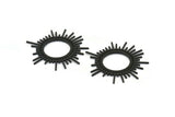 Siyah Güneş Tılsımı, 3 Oksitlenmiş Siyah Pirinç Güneş Tılsımı, Bulgular, Küpeler, Kolye Uçları (46x1mm) D1234 H1369
