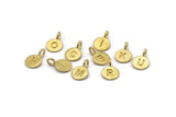 Brass Letter Charm, 10 Raw Brass Letter Alphabets, Uppercase, Letter Initial Blank For Personalized Earrings, Customize Letters