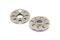 Moon Phases Pendant, 1 Antique Silver Plated Brass Circle Pendant With Pad Size 11mm, Earring Findings (34x1.2mm) BS 1899 H1350