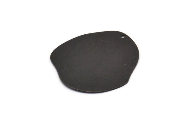 Black Geometric Charm, 4 Textured Oxidized Black Brass Stamping Blanks With 1 Hole, Pendants, Findings (35x32x0.60mm) D1117 H1099
