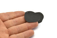 Black Geometric Charm, 4 Textured Oxidized Black Brass Stamping Blanks With 1 Hole, Pendants, Findings (35x32x0.60mm) D1117 H1099