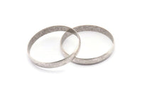 Silver Circle Connectors, Antique Silver Plated Circle Connectors (55x1.5x8) D1474 H1357