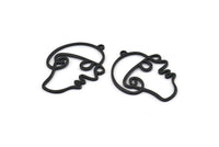 Siyah Yüzlü Charm, 1 Halkalı 5 Oksitlenmiş Siyah Pirinç Yüzlü Charm, Kolye Uçları, Küpeler, Bulgular (35x26x1mm) D0623