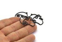 Siyah Yüzlü Charm, 1 Halkalı 5 Oksitlenmiş Siyah Pirinç Yüzlü Charm, Kolye Uçları, Küpeler, Bulgular (35x26x1mm) D0623