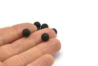 Black Ball Bead, 24 Oxidized Black Brass Spacer Beads, Findings (8mm) D1239 H1370
