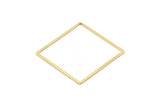Square Ring Charm, 2 Gold Plated Brass Square Connectors (42mm) Bs 1310
