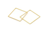 Square Ring Charm, 2 Gold Plated Brass Square Connectors (42mm) Bs 1310