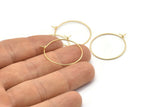 Gold Earring Wire, 12 Gold Plated Brass Earring Wires (25x0.70mm) BS 2233 H1675