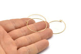Gold Earring Wires, 12 Gold Plated Brass Earring Wires (30x0.7mm) BS 2234