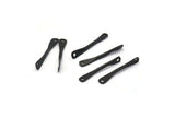 Siyah Çekiçle İşlenmiş Konnektör, 2 Delikli 12 Oksitlenmiş Siyah Pirinç Çekiçle İşlenmiş Konnektör (22x3,50 mm) E379