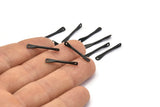 Siyah Çekiçle İşlenmiş Konnektör, 2 Delikli 12 Oksitlenmiş Siyah Pirinç Çekiçle İşlenmiş Konnektör (22x3,50 mm) E379