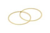 Gold Circle Connector, 2 Gold Plated Brass Circle Connectors (60x2x1mm) D990 Q1062