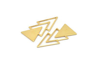 Gold Triangle Blank, Gold Plated Brass Triangle Blanks (47x21x1mm) M01105