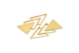 Gold Triangle Blank, Gold Plated Brass Triangle Blanks (47x21x1mm) M01105
