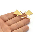 Gold Triangle Blank, Gold Plated Brass Triangle Blanks (47x21x1mm) M01105