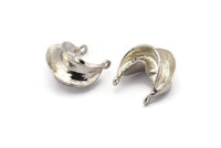 Silver Ethnic Pendant, 1 Silver Tone Brass Ethnic Pendant With 2 Loops (26x27x17mm) E257