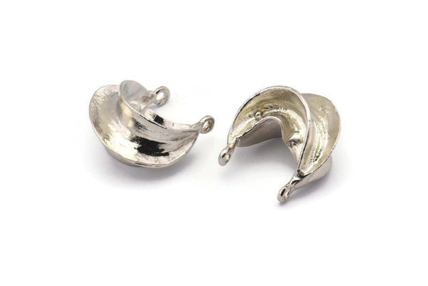 Silver Ethnic Pendant, 1 Silver Tone Brass Ethnic Pendant With 2 Loops (26x27x17mm) E257