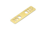 Brass Rectangle Charm, 10 Raw Brass Moon Phases Charms With 1 Hole, Stamping Blanks (40x10x0.80mm) M01825