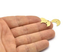 Brass Moon Charm, 24 Textured  Raw Brass Crescent Moon Charms With 2 Holes (15x8x1mm) M01861