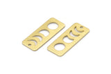 Brass Rectangle Charm, 8 Textured Raw Brass Moon Phases Charms With 1 Hole, Stamping Blanks (25x10x0.80mm) M01991
