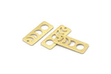 Brass Rectangle Charm, 8 Textured Raw Brass Moon Phases Charms With 1 Hole, Stamping Blanks (25x10x0.80mm) M01991