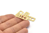 Brass Rectangle Charm, 8 Textured Raw Brass Moon Phases Charms With 1 Hole, Stamping Blanks (25x10x0.80mm) M01991