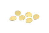 Brass Drop Charm, 12 Textured Raw Brass Drop Charms With 1 Hole, Stamping Blanks (12x0.70mm) M01851