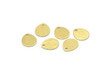 Brass Drop Charm, 12 Textured Raw Brass Drop Charms With 1 Hole, Stamping Blanks (12x0.70mm) M01852